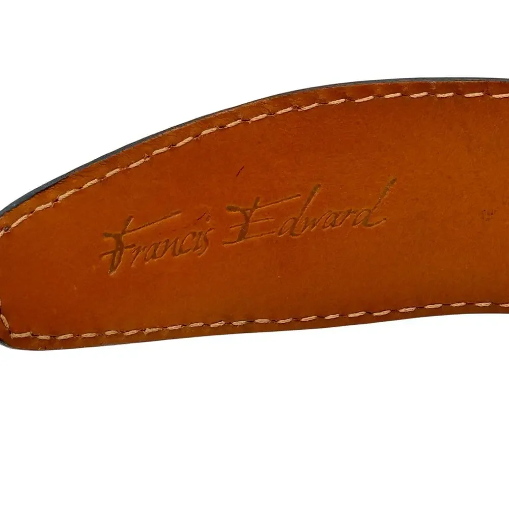 Francis Edward Italian Calf Leather Dress Belt Men's 43 Brown USA Classic Luxe